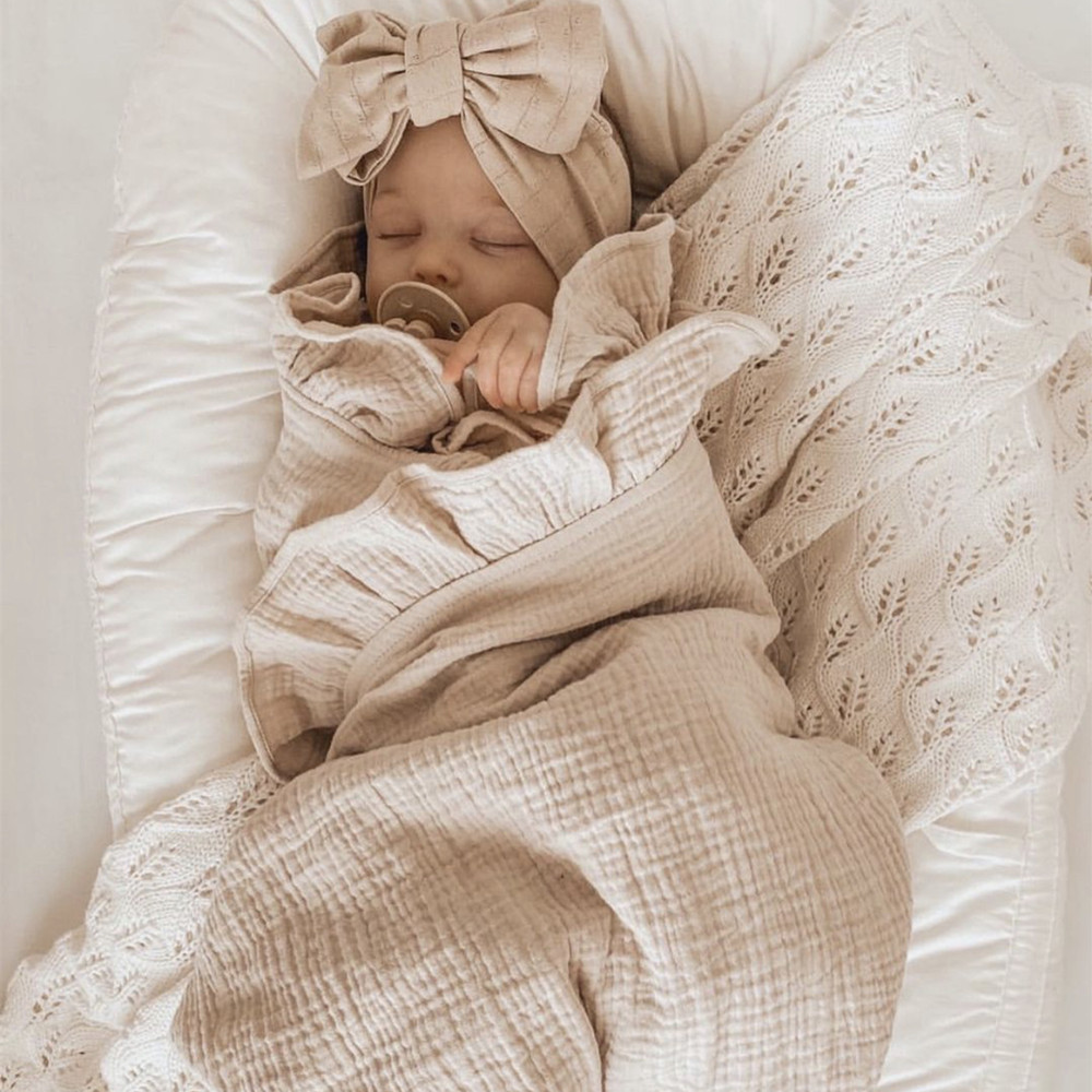 INS Ruffled Muslin Baby Swaddl - Baby Clothing Organic Cotton review and price